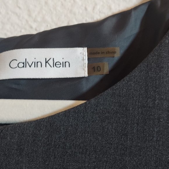Classic Calvin Klein Gray Sleeveless Pencil Dress Size 10 - Picture 5 of 8